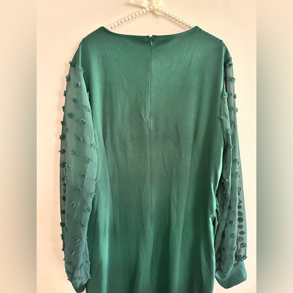 NEW| Maternity Swiss Dot Chiffon Sleeves Fitted Dress - Picture 8 of 10